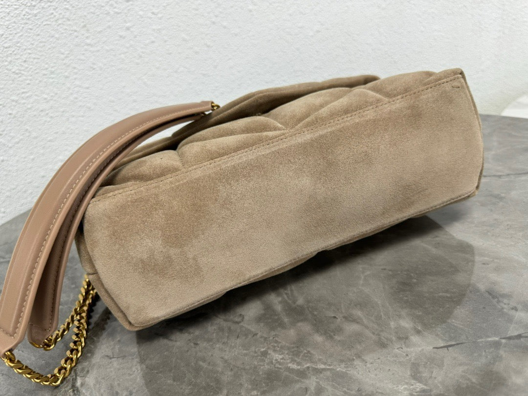 LOULOU PUFFER SMALL 29 LIGHT BROWN SUEDE GHW mysite