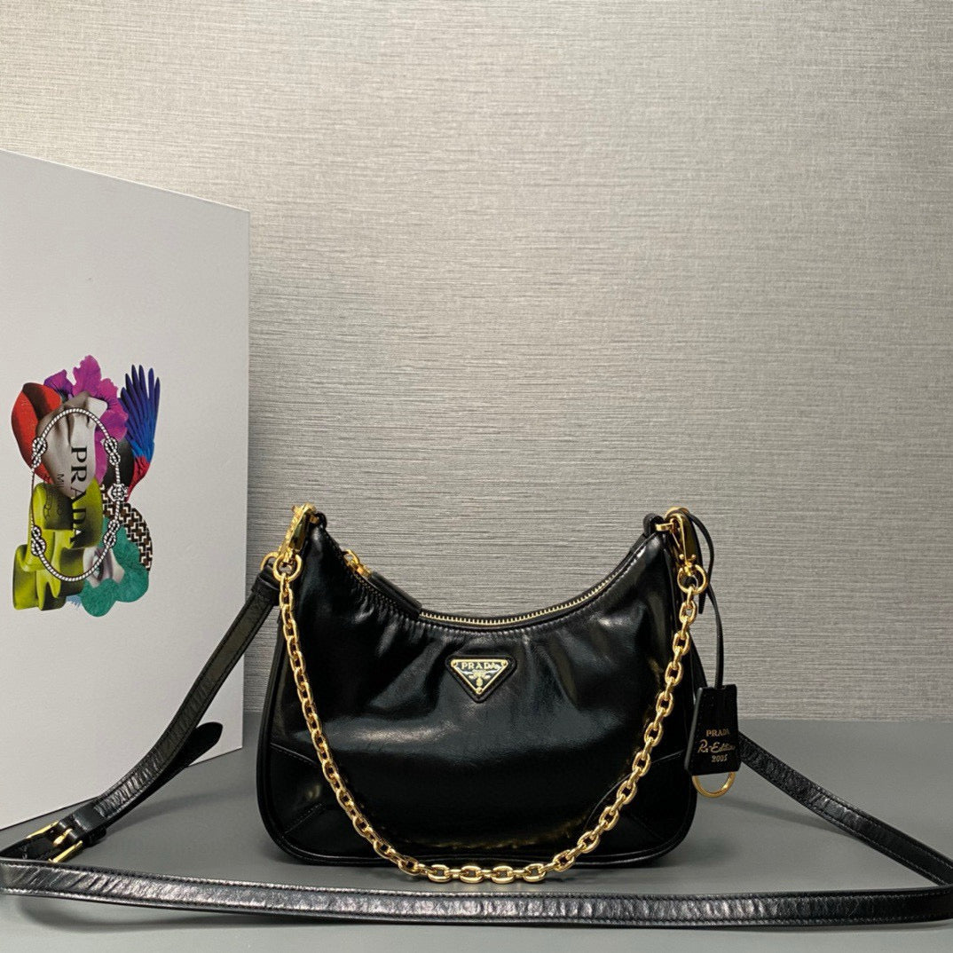 pra hobo bag 22cm re-edition 2005 black calfskin mysite