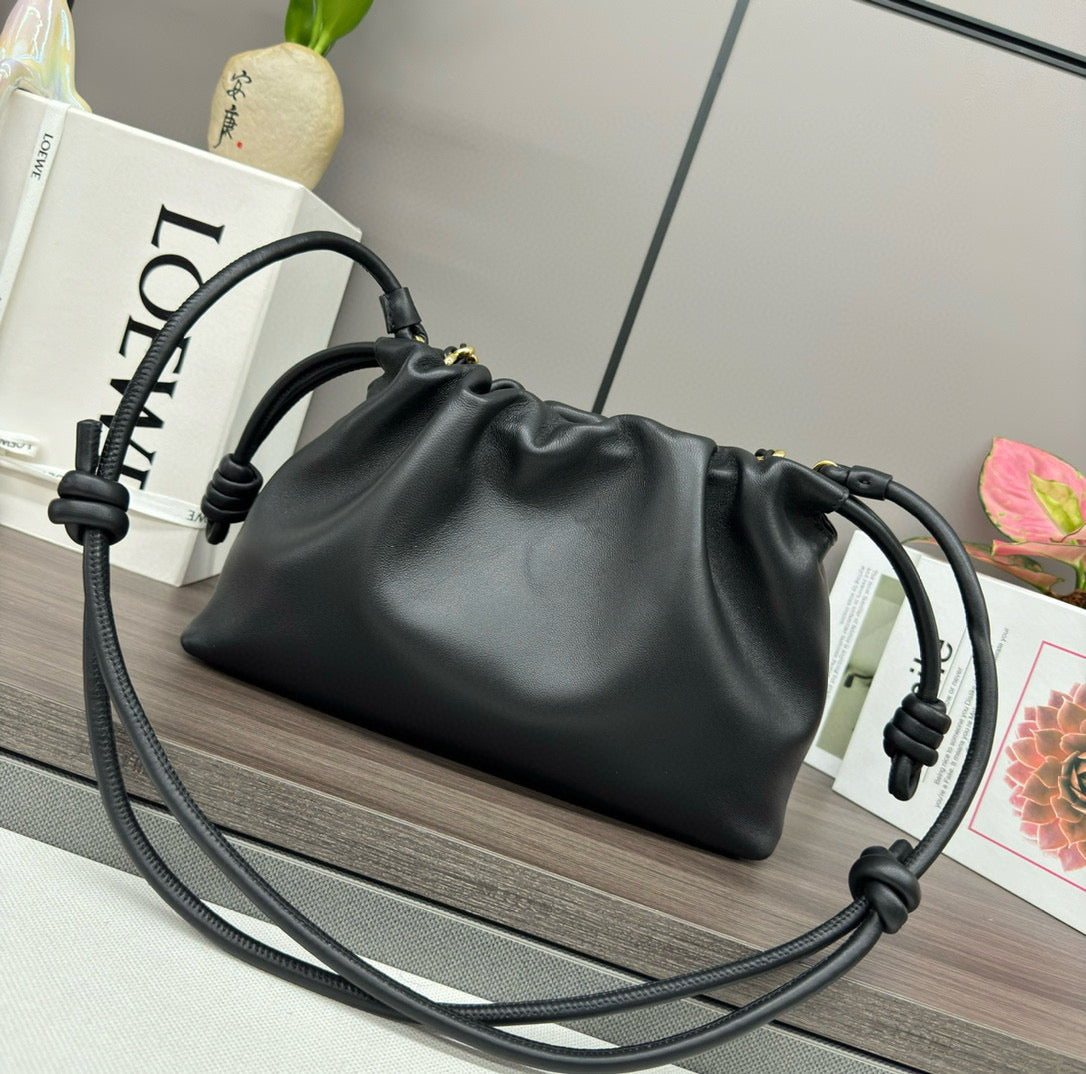 Loew Medium Flamenco Bag 30cm Black Lambskin mysite