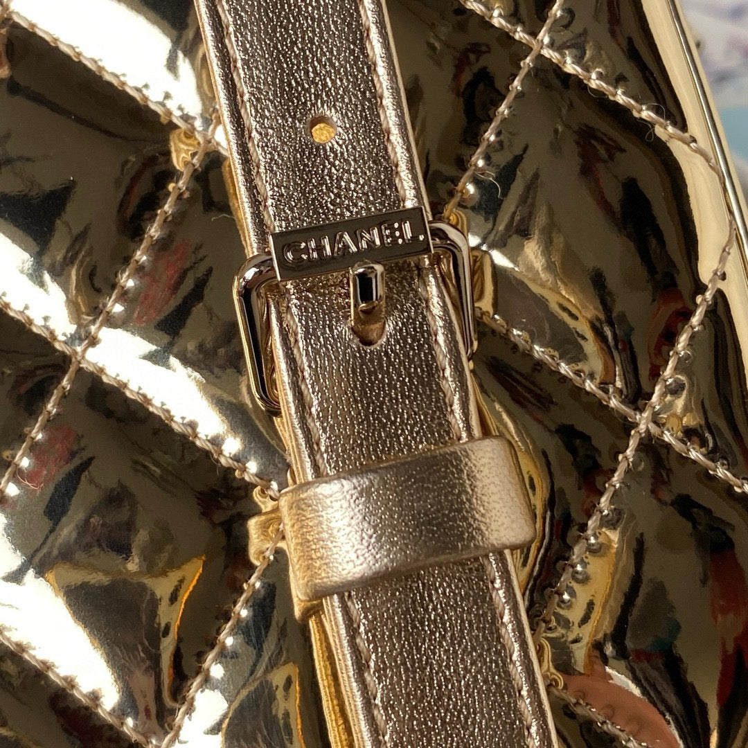 cc large backpack 31cm gold patent calfskin gold hardware mysite