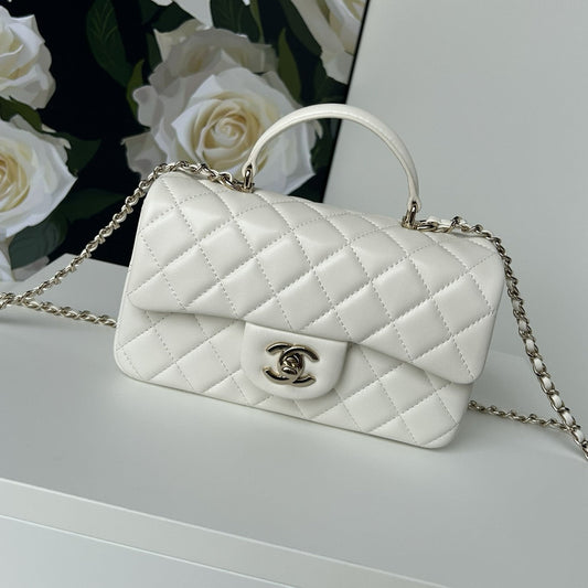 cc flap bag 20 white lambskin silver hardware mysite