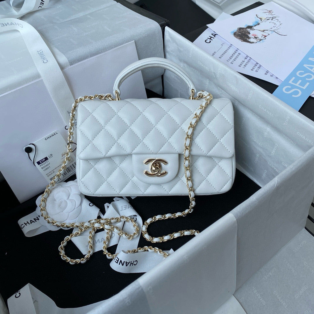 cc flap bag 20 white lambskin gold hardware mysite