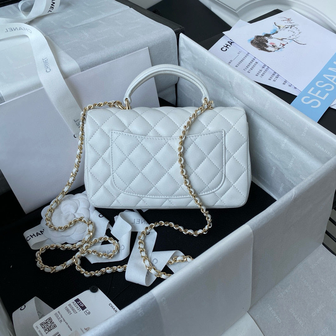 cc flap bag 20 white lambskin gold hardware mysite