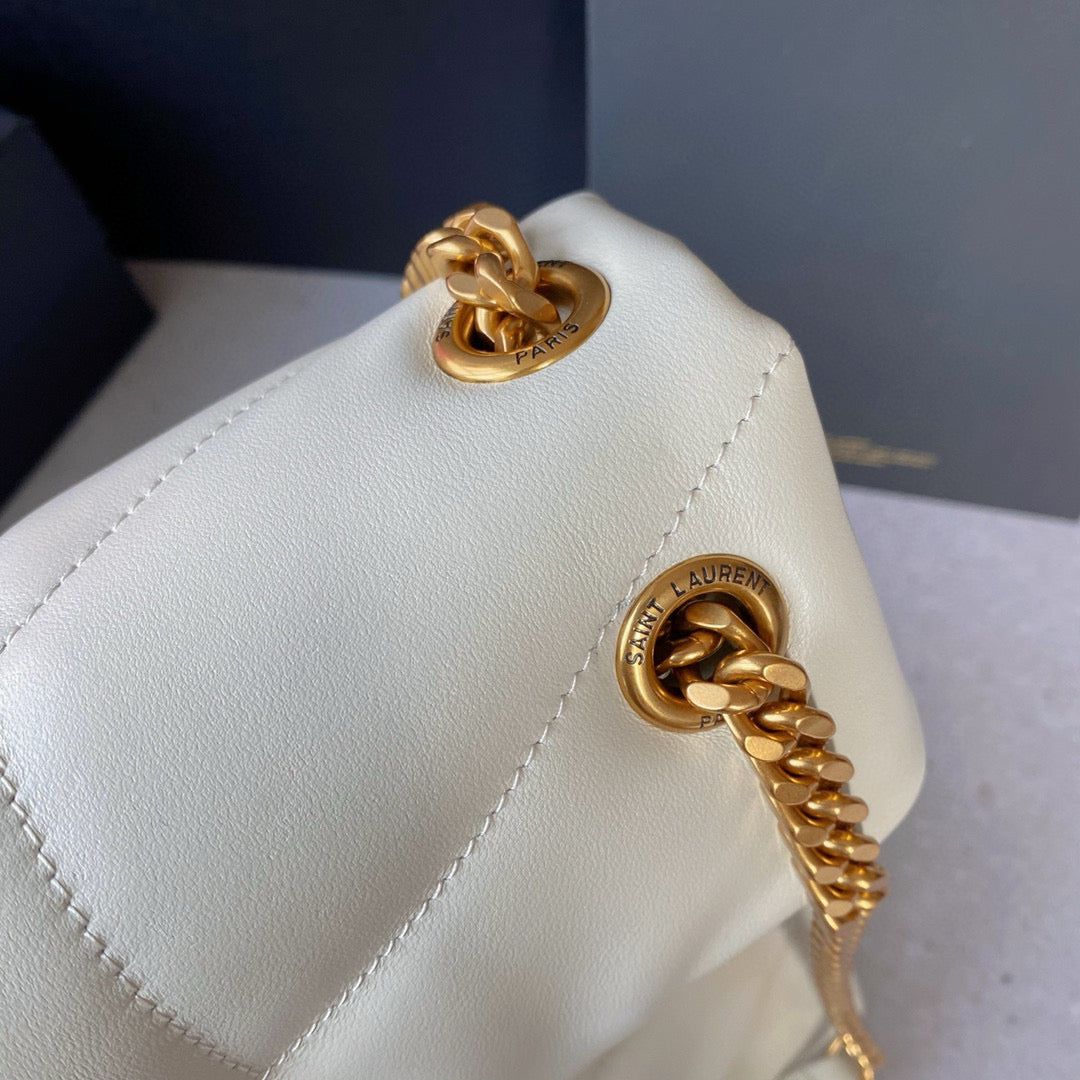 Loulou Puffer 35cm White Quilted Lambskin Bag Ghw mysite