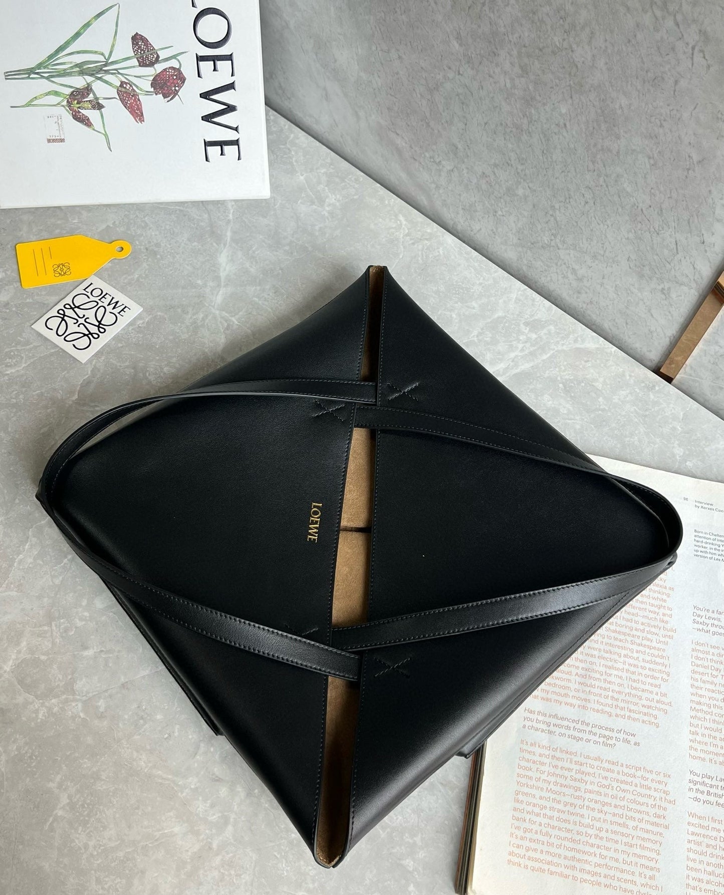 LOEW PUZZLE FOLD TOTE IBLACK SHINY CALFSKIN mysite