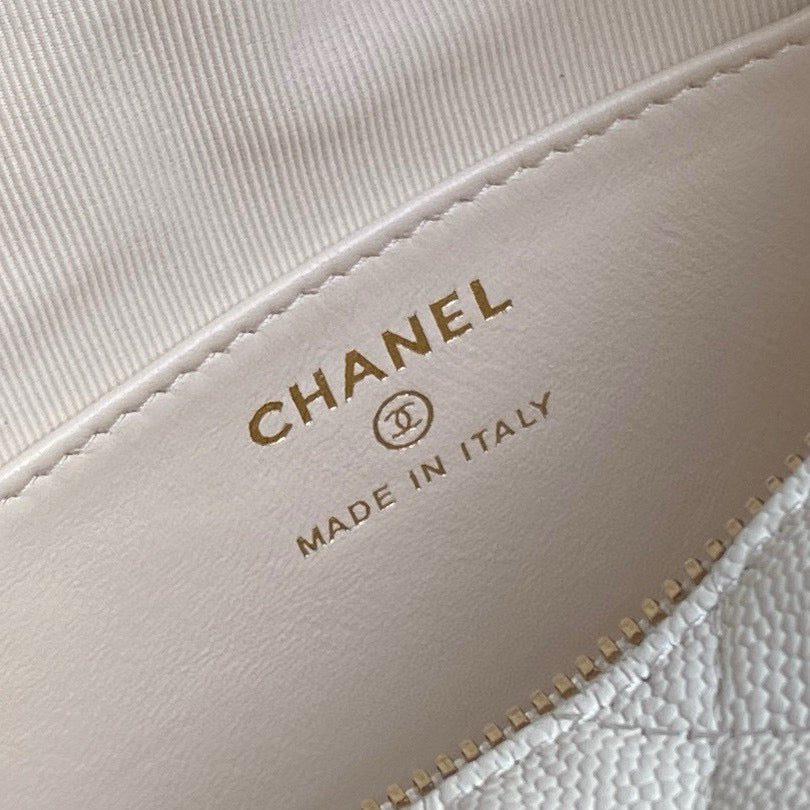 CC 25C Hobo Bag 21.5cm Top Handle White Grained Calfskin mysite