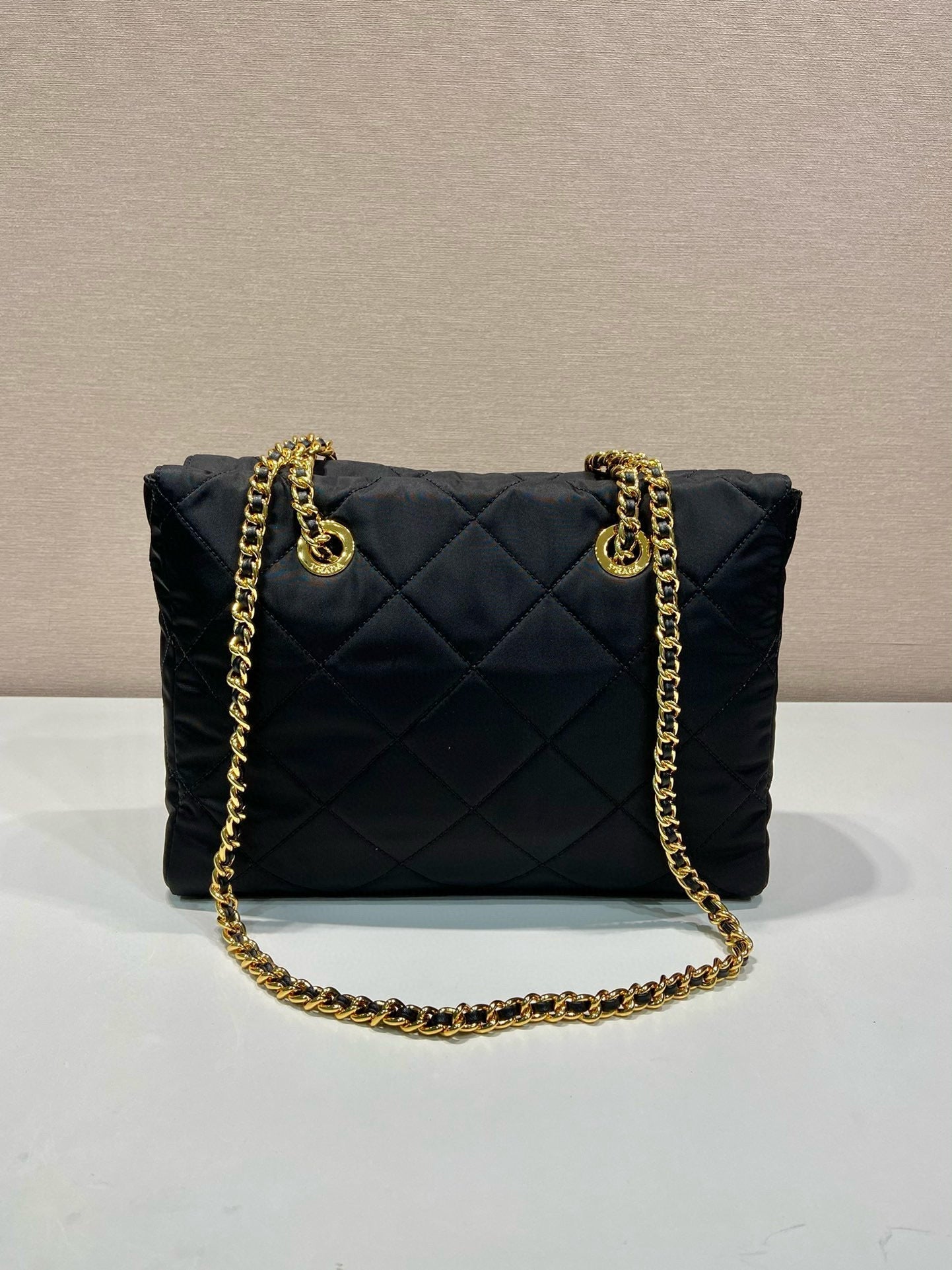 Prada Gold Chain Bag Black Re-Nylon mysite