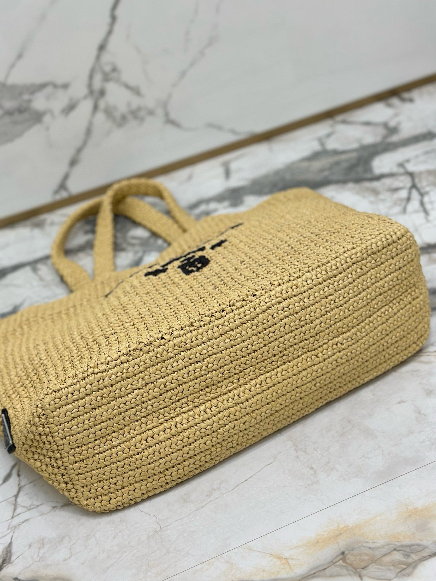 Prada Woven Tote Bag Beige Raffia mysite