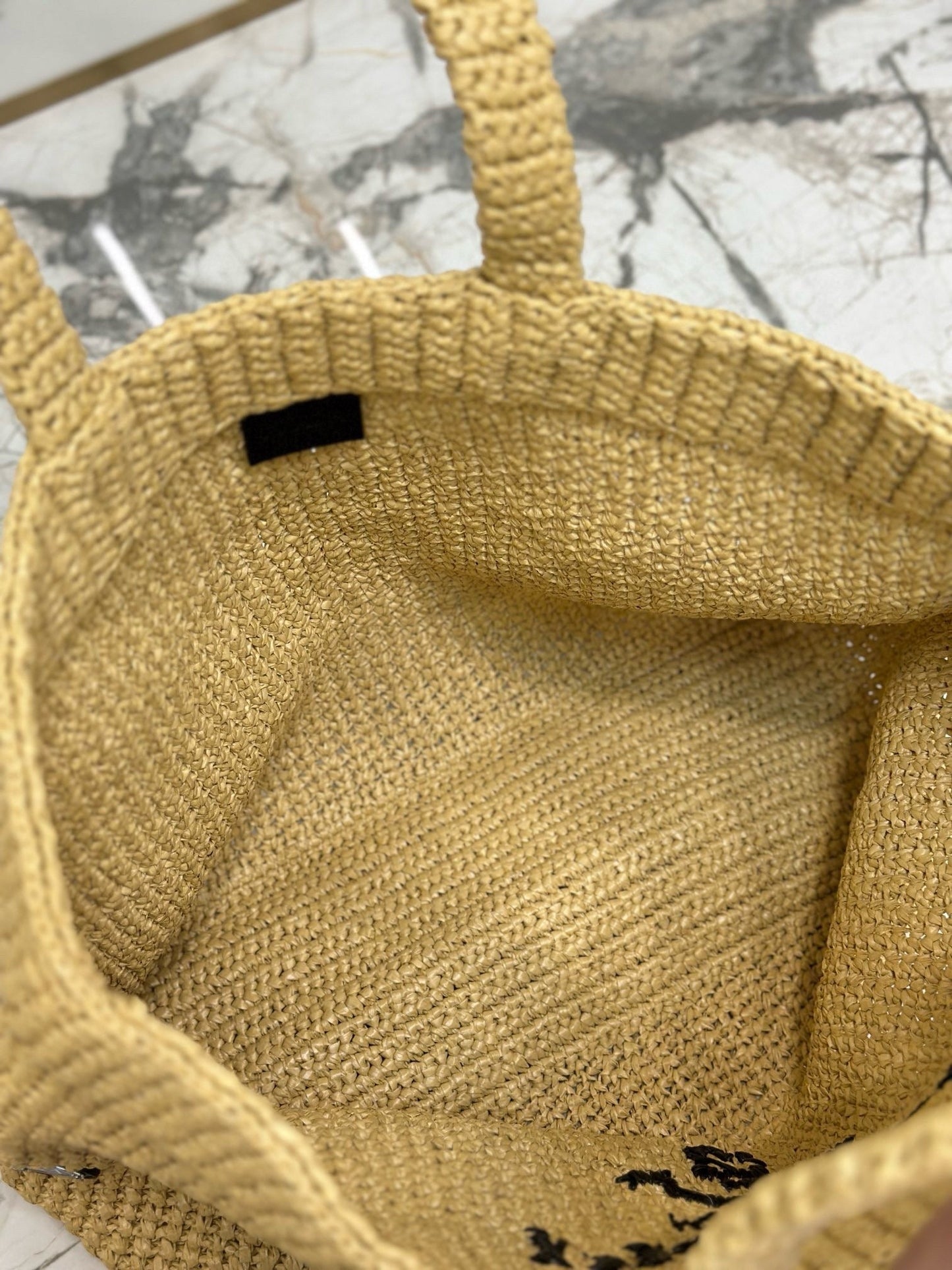 Prada Woven Tote Bag Beige Raffia mysite