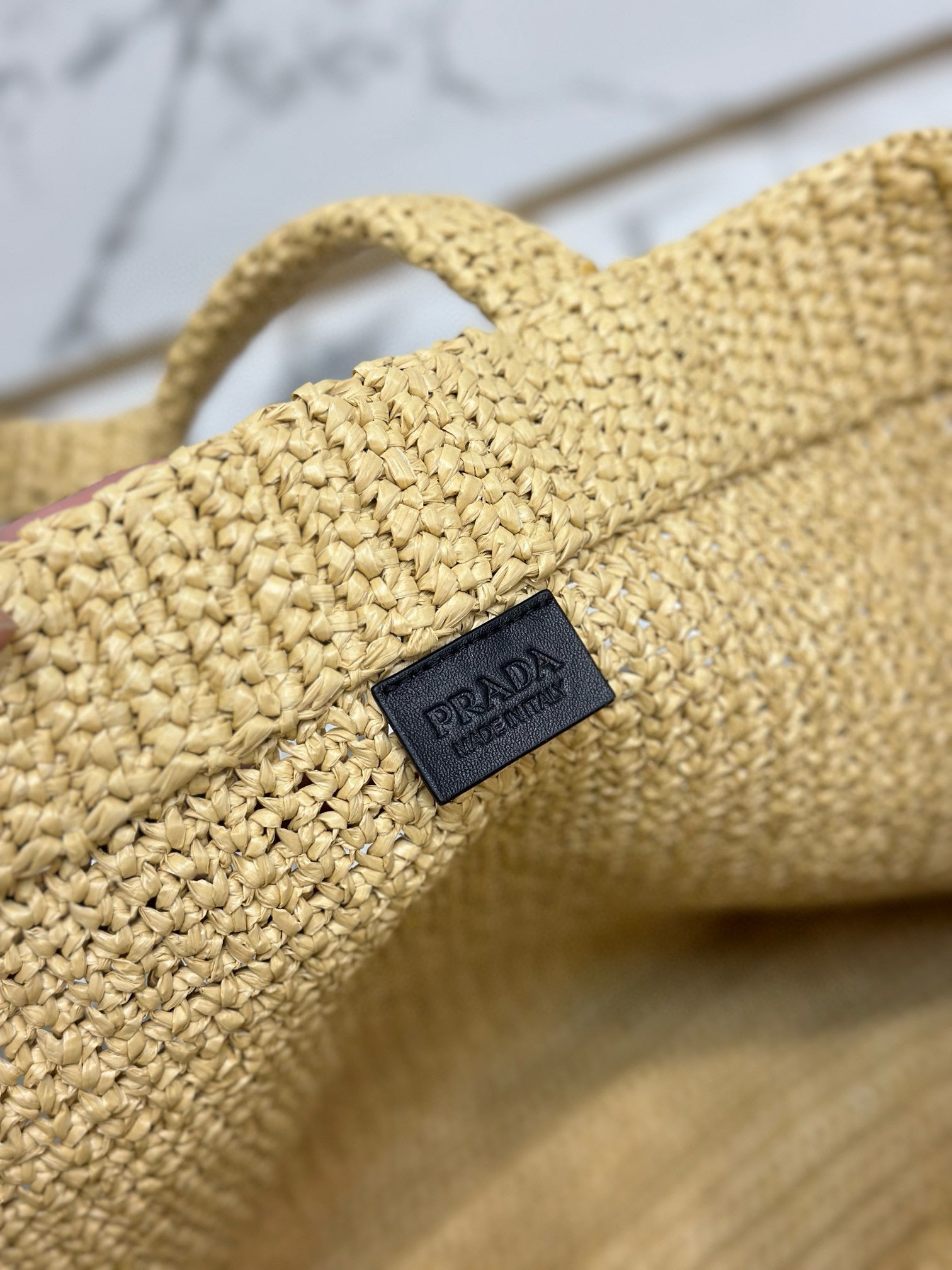 Prada Woven Tote Bag Beige Raffia mysite