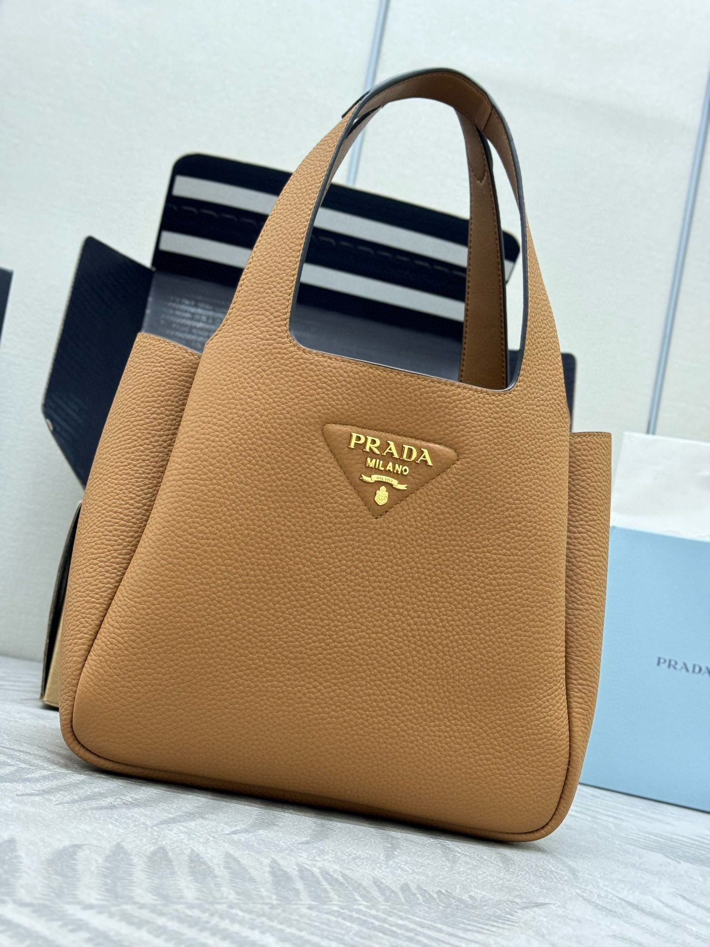 Prada Medium Leather Tote Bag Caramel Calfskin mysite