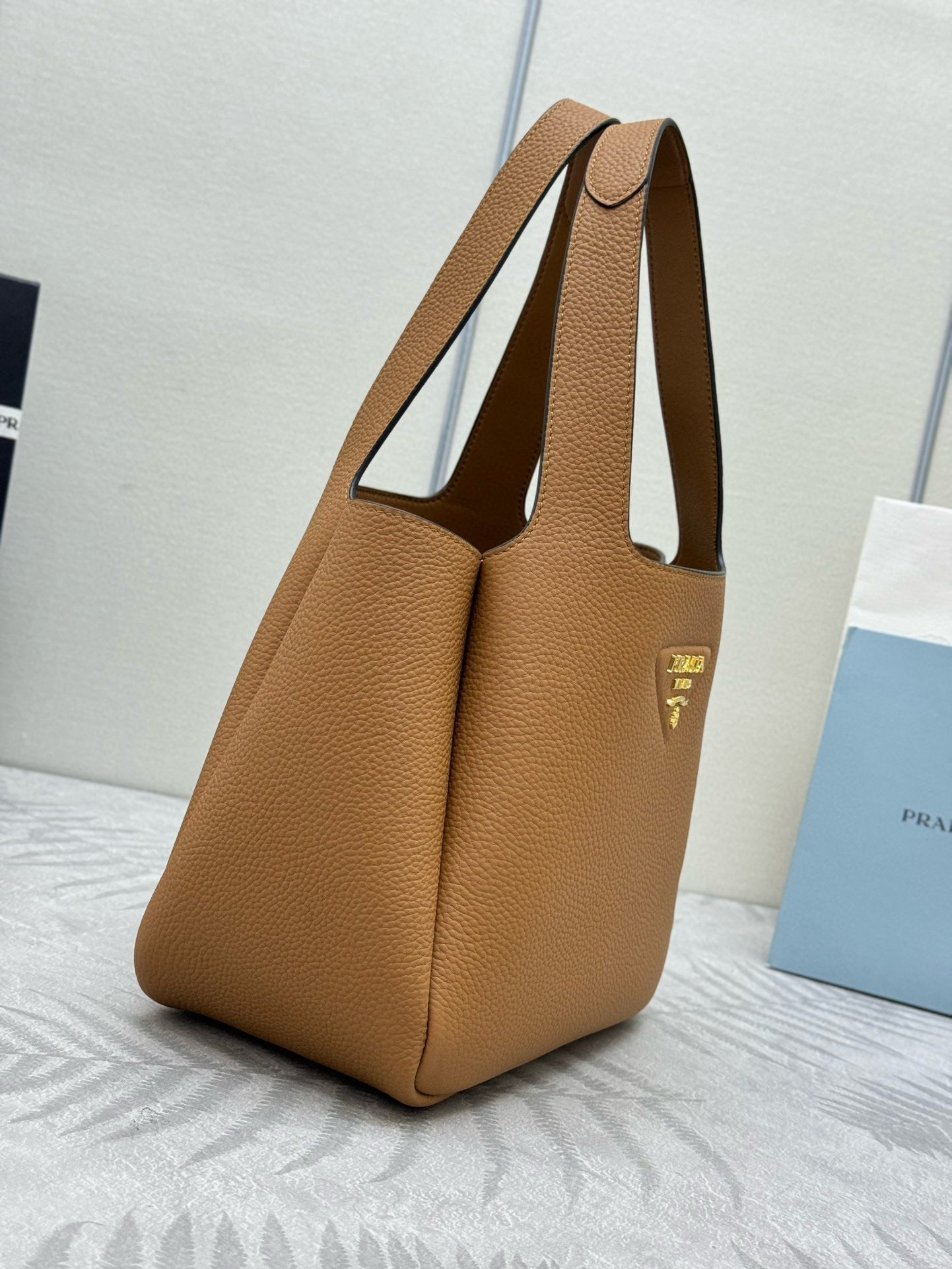 Prada Medium Leather Tote Bag Caramel Calfskin mysite