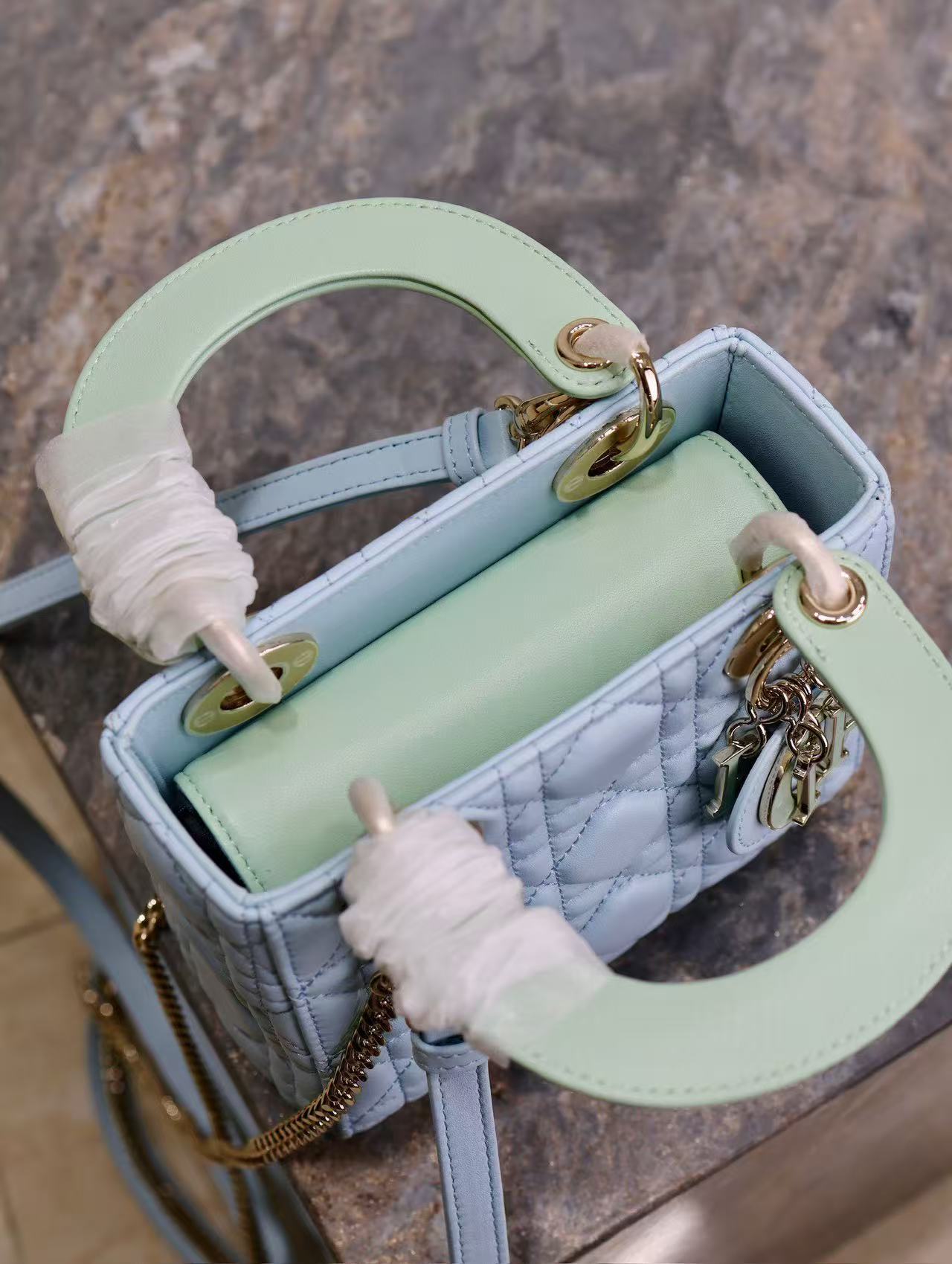 CD Mini Lady 17 Light Blue Mint Lambskin mysite