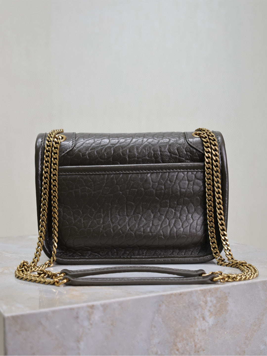 YSL Niki Bag 18cm Black Gold Sheepskin mysite