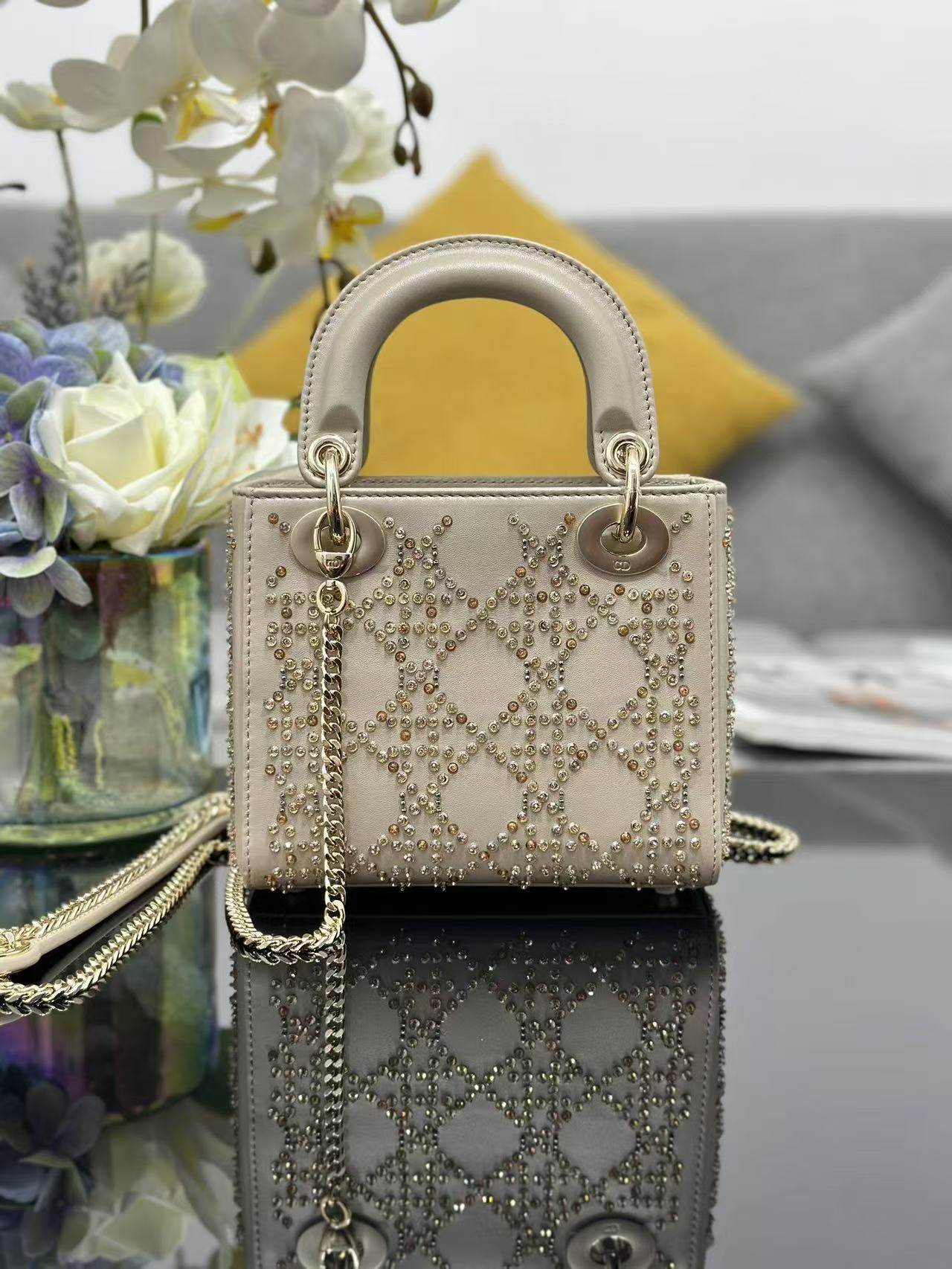 CD Lady Dior 17 Bag Beige Calfskin mysite
