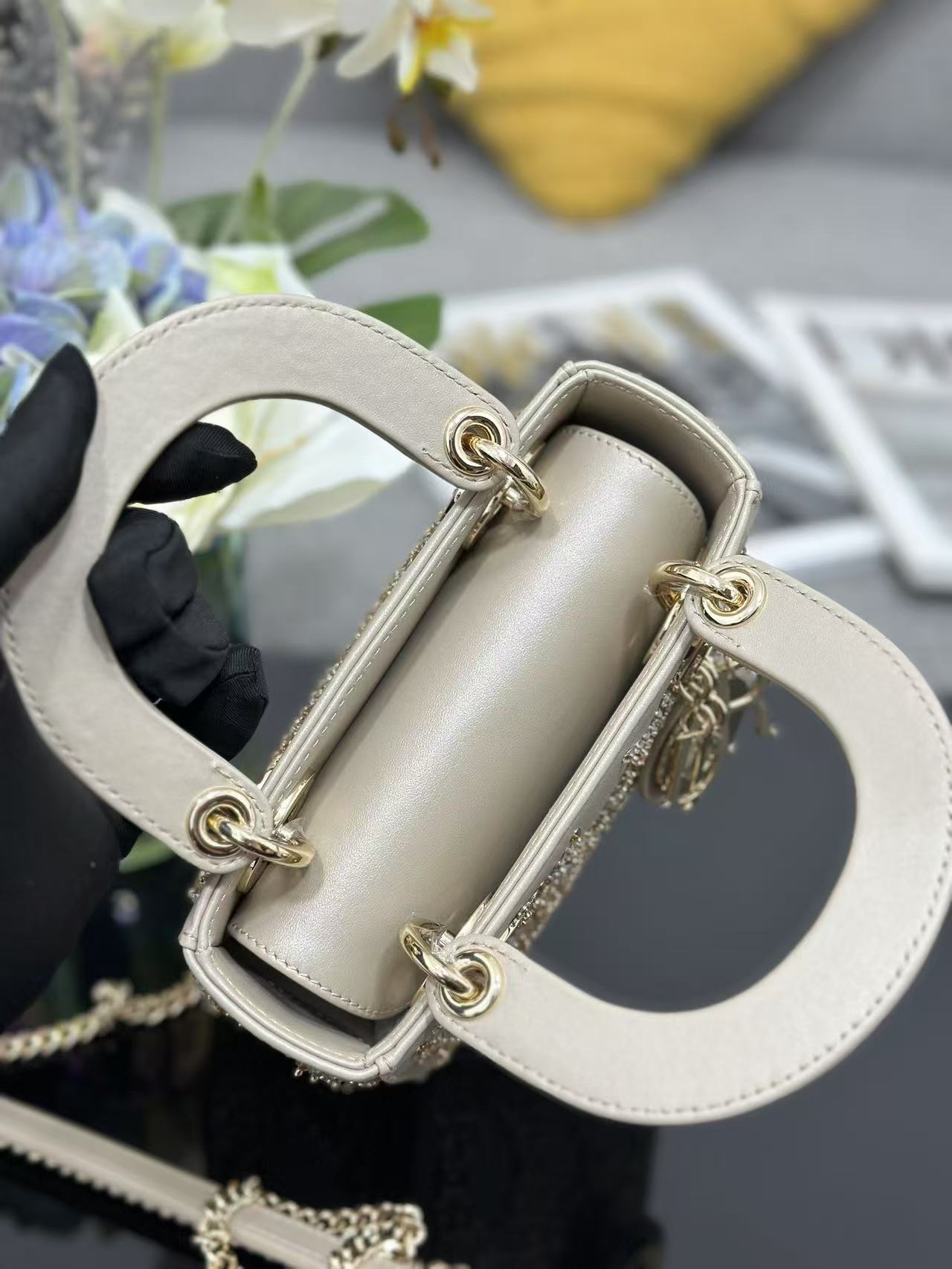 CD Lady Dior 17 Bag Beige Calfskin mysite