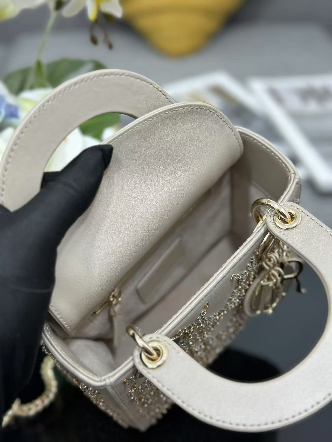 CD Lady Dior 17 Bag Beige Calfskin mysite