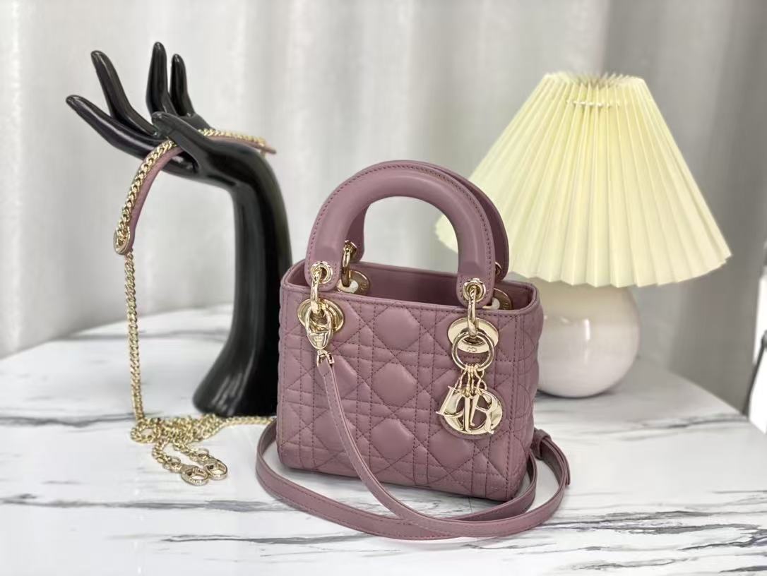 CD Lady Dior Bag Dusty Pink Lambskin mysite