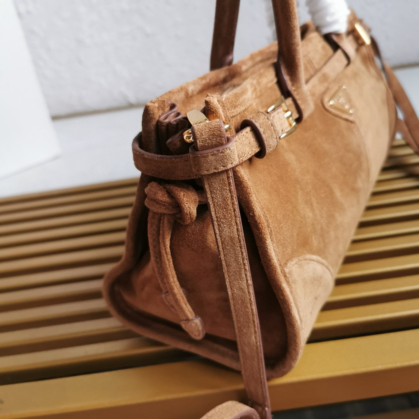 pra medium 32cm brown suede tote bag mysite