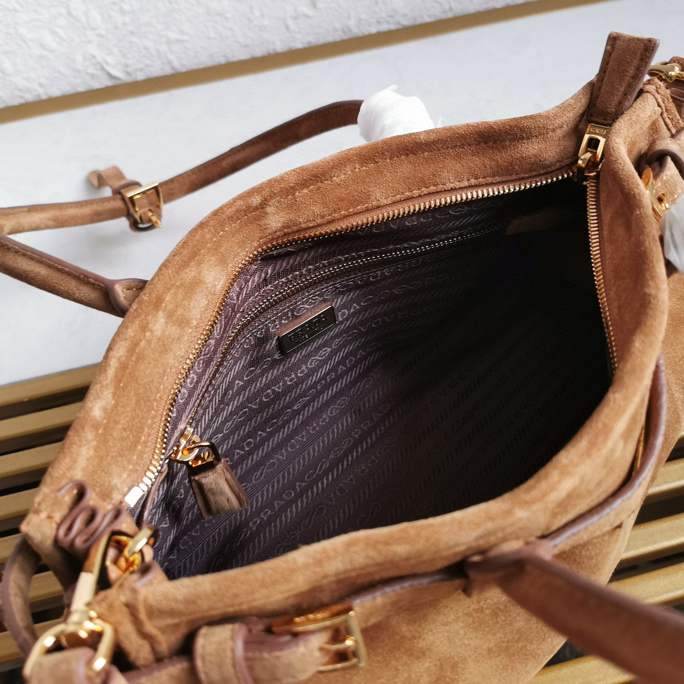pra medium 32cm brown suede tote bag mysite