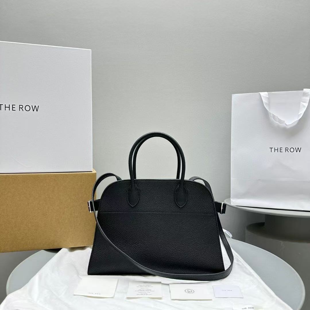The Row Margaux 32cm Black Grained Calfskin mysite