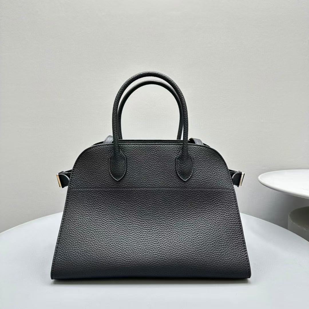 The Row Margaux 32cm Black Grained Calfskin mysite