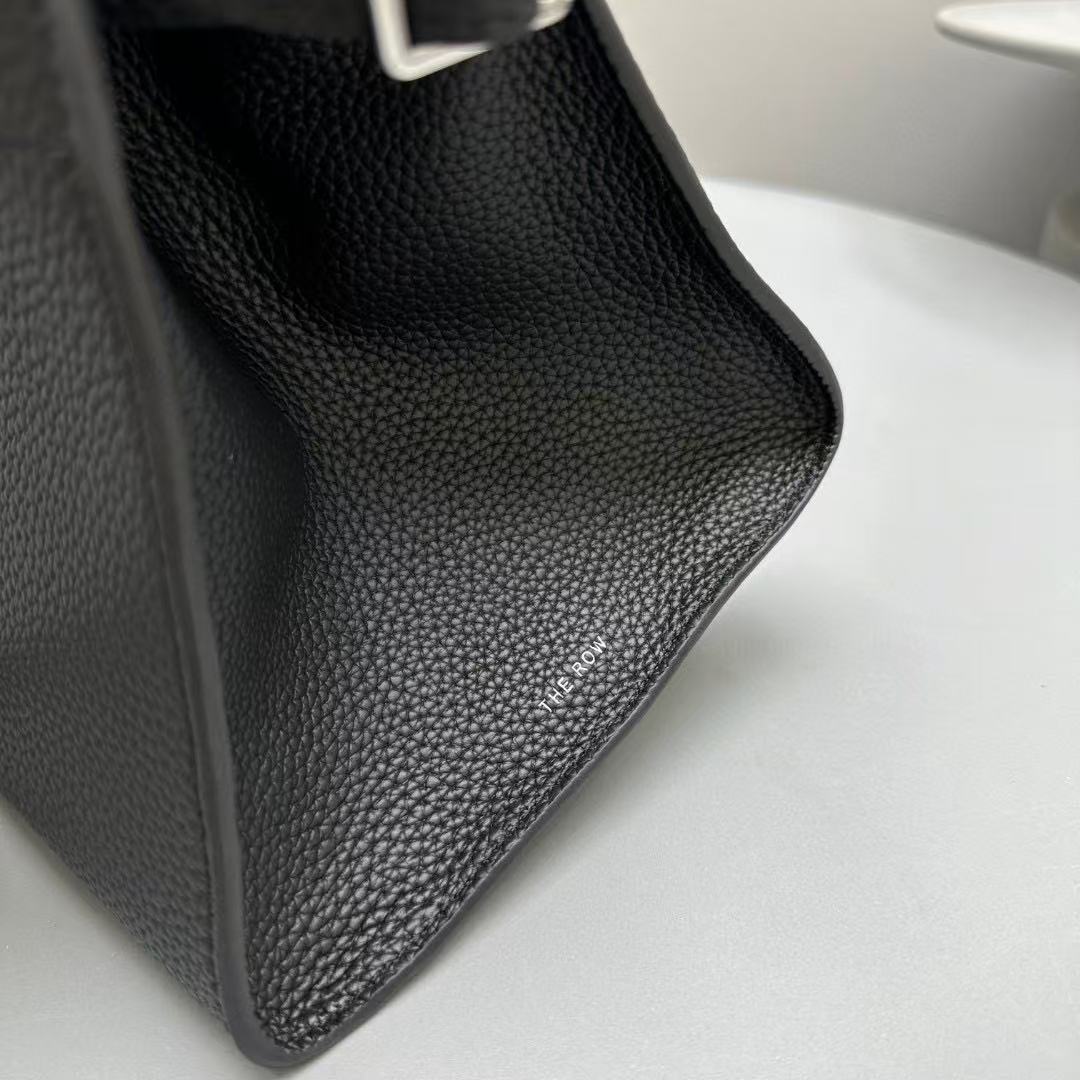 The Row Margaux 32cm Black Grained Calfskin mysite