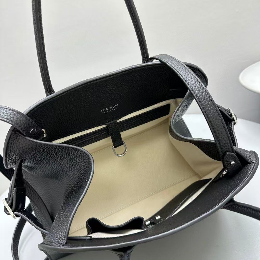 The Row Margaux 32cm Black Grained Calfskin mysite