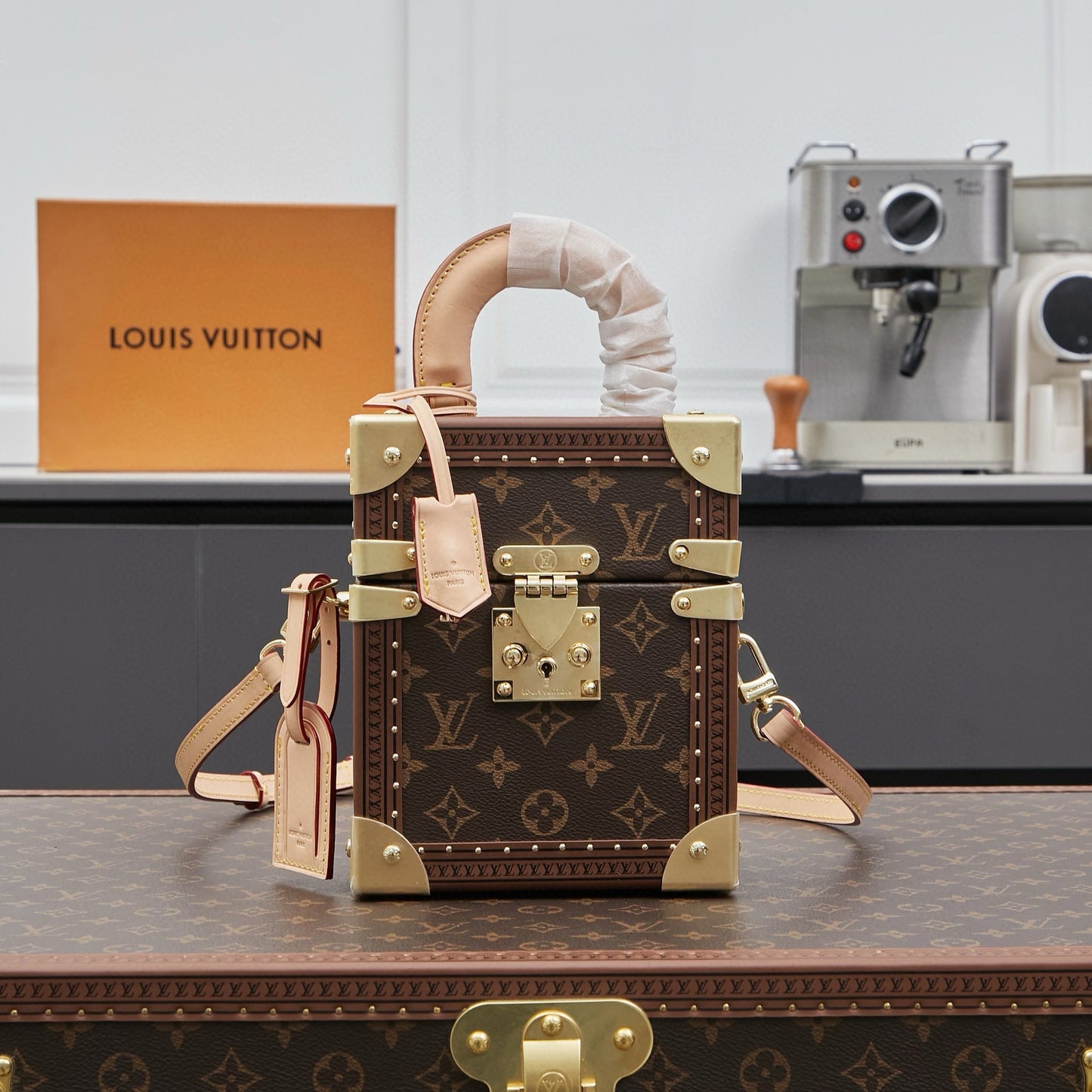 MINI RECTANGLE TRUNK 17 IN BROWN MONOGRAM CANVAS mysite