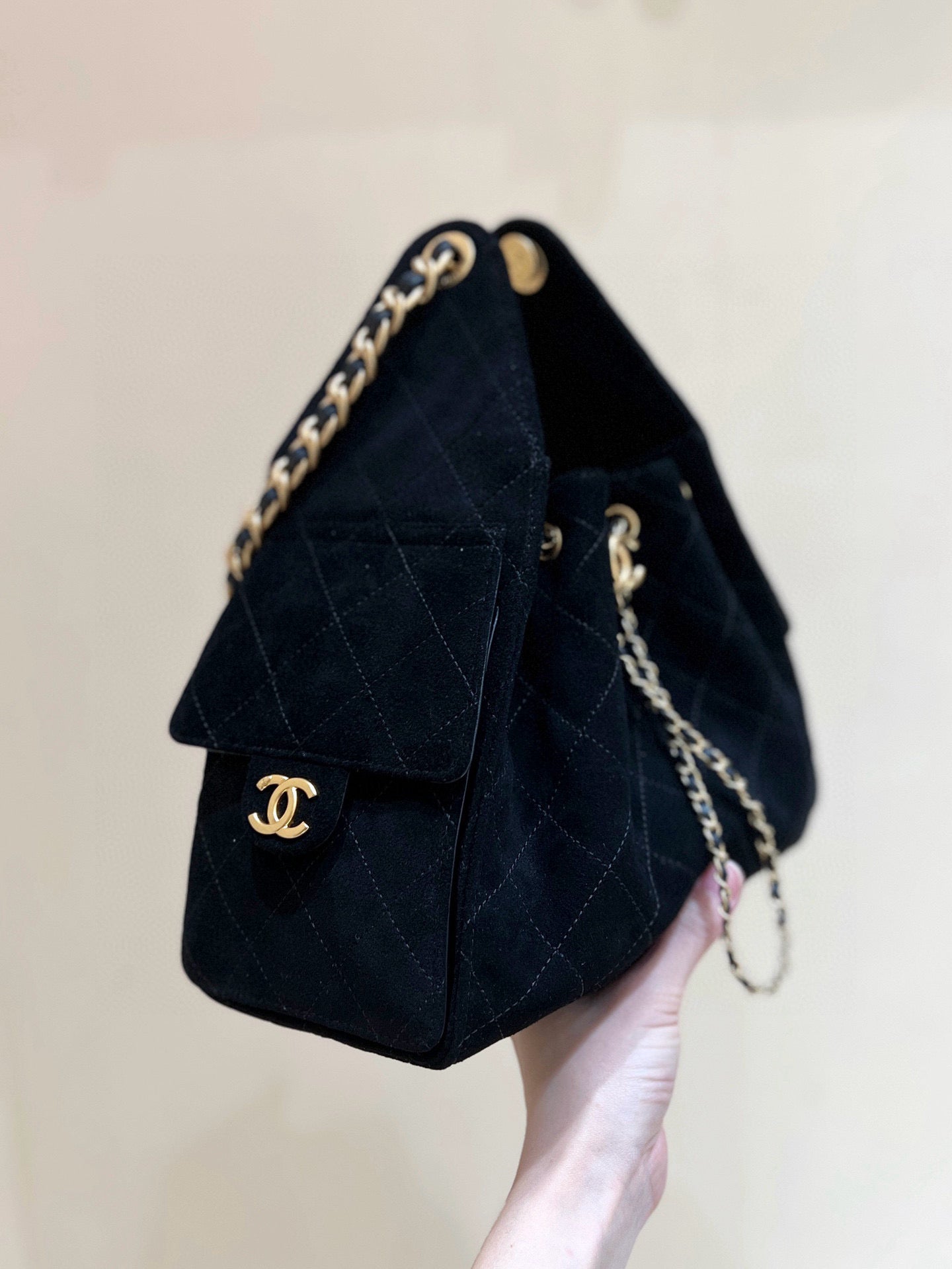 CC 25C Hobo Bag 30cm Black Suede mysite