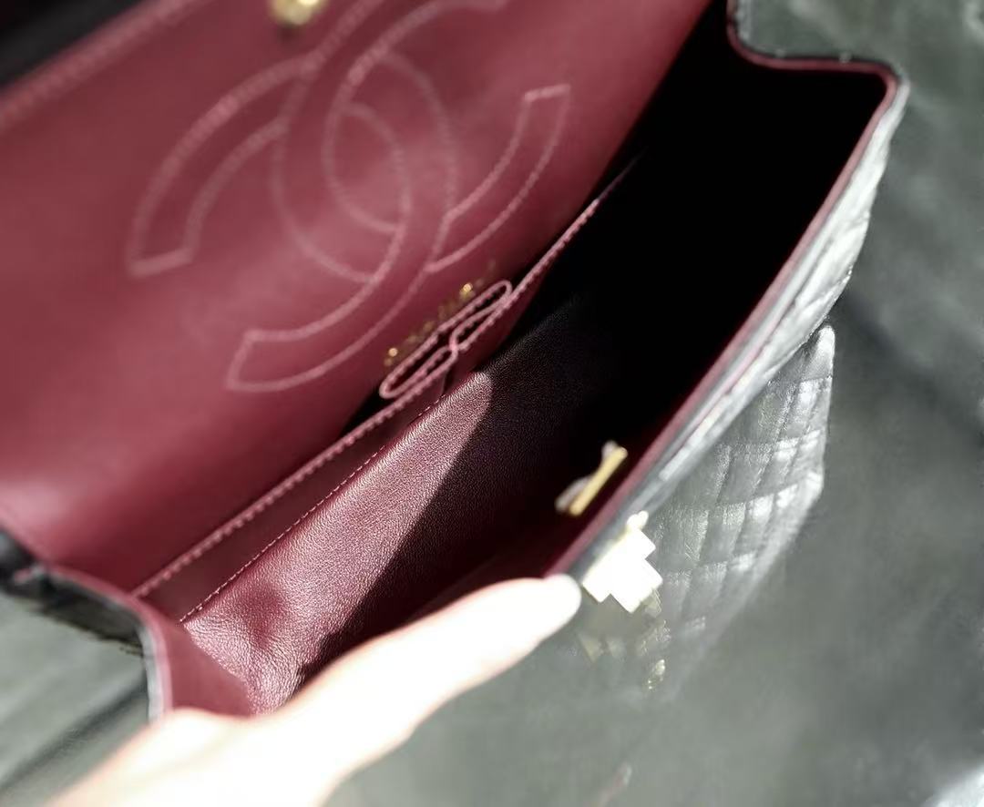 CC Classic 2.55 Flap Bag 24cm Black Aged Lambskin mysite