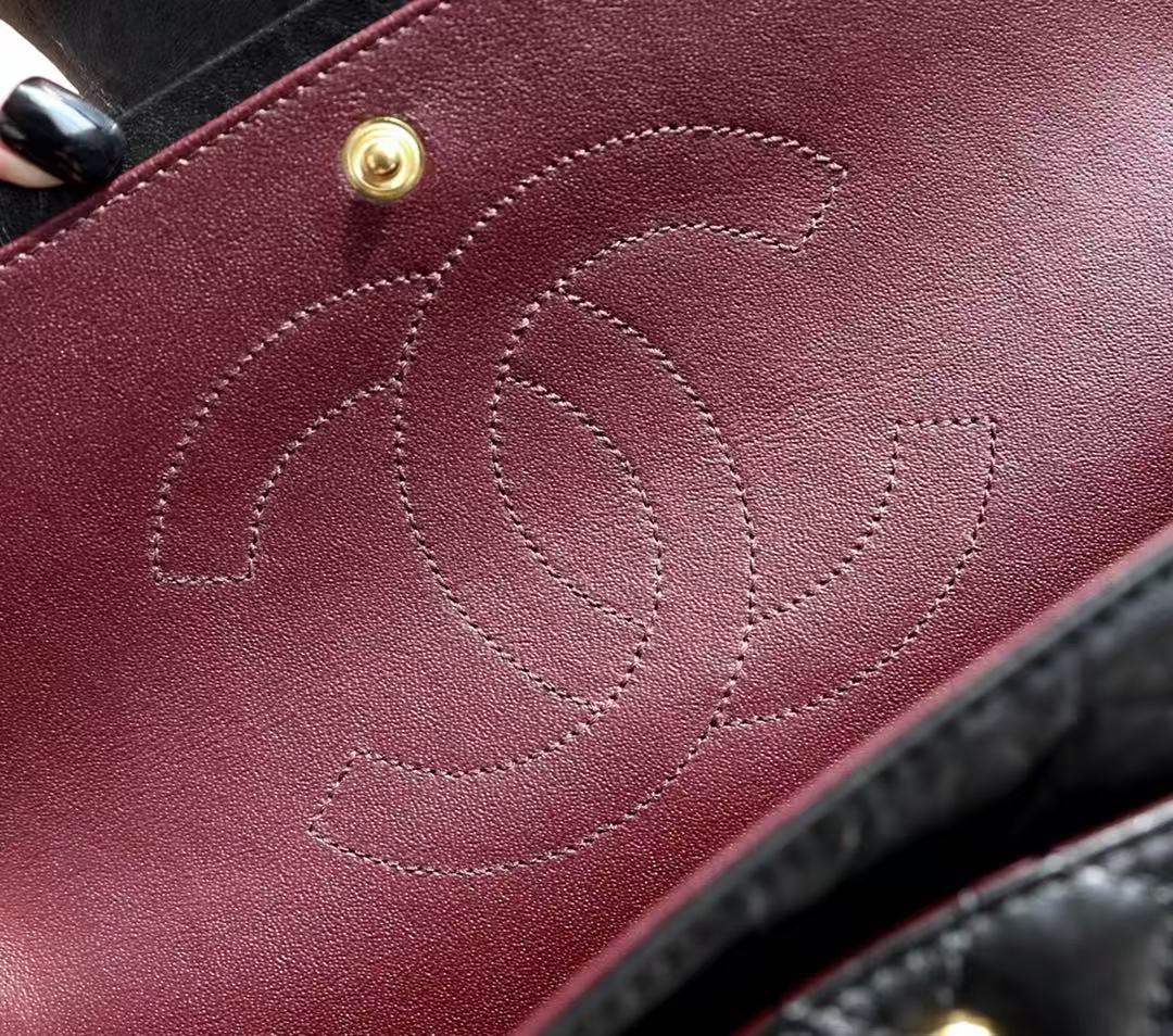 CC Classic 2.55 Flap Bag 24cm Black Aged Lambskin mysite