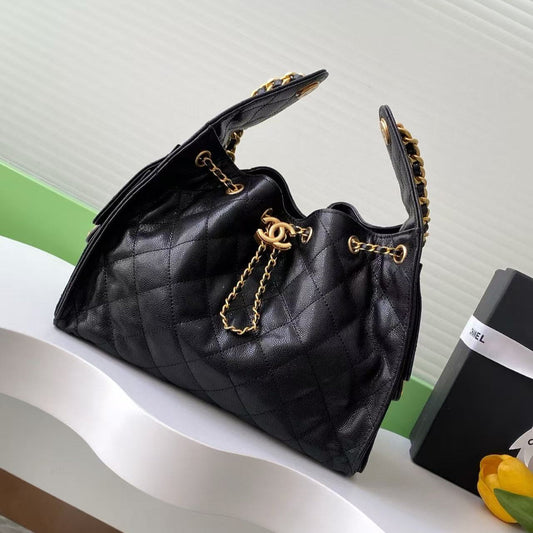 CC 25C Hobo Bag 30cm Black Grained Calfskin mysite