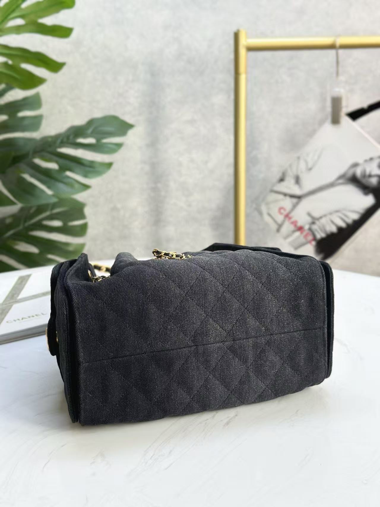 CC 25C Hobo Bag 30cm Black Denim mysite