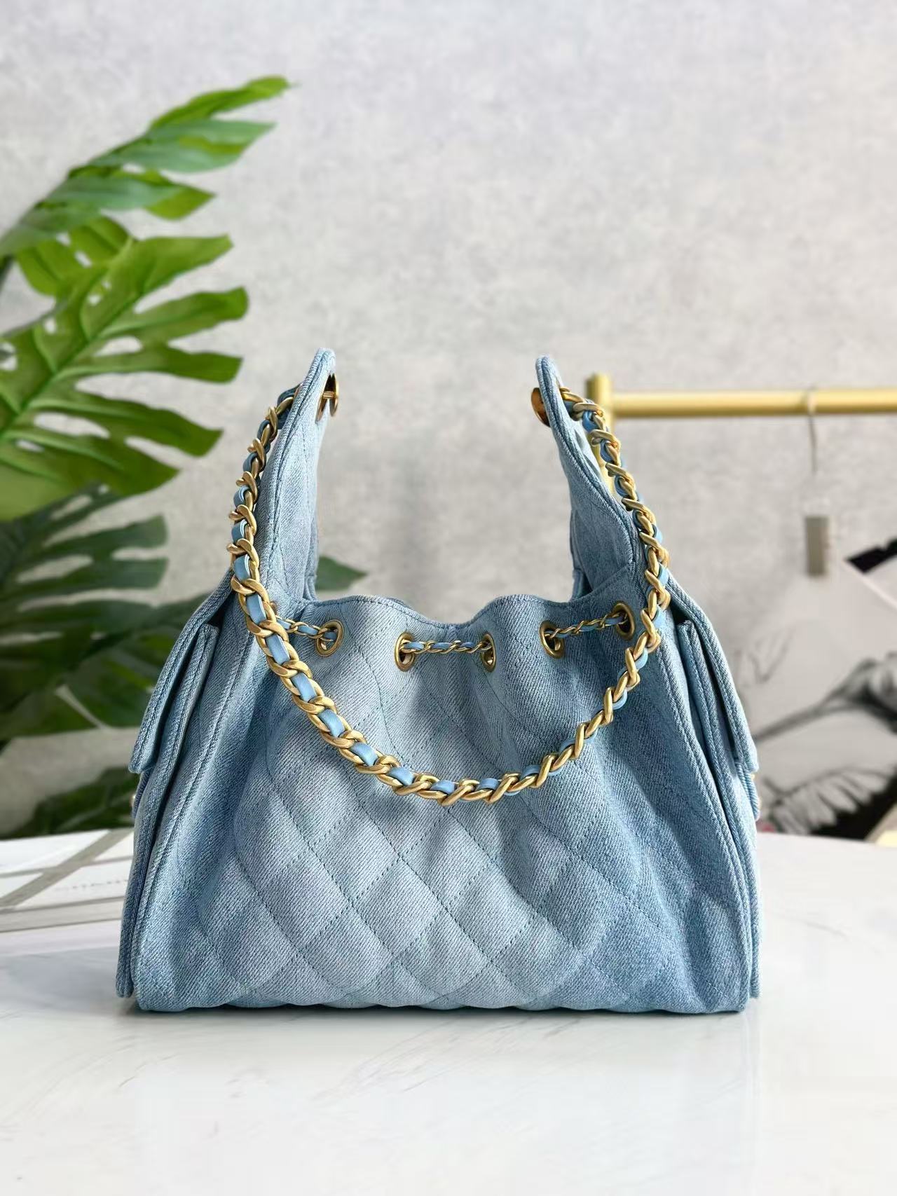 CC 25C Hobo Bag 30cm Light Blue Denim mysite