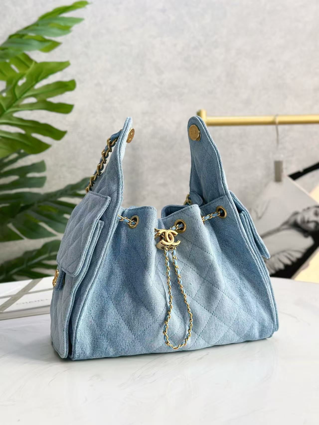 CC 25C Hobo Bag 30cm Light Blue Denim mysite