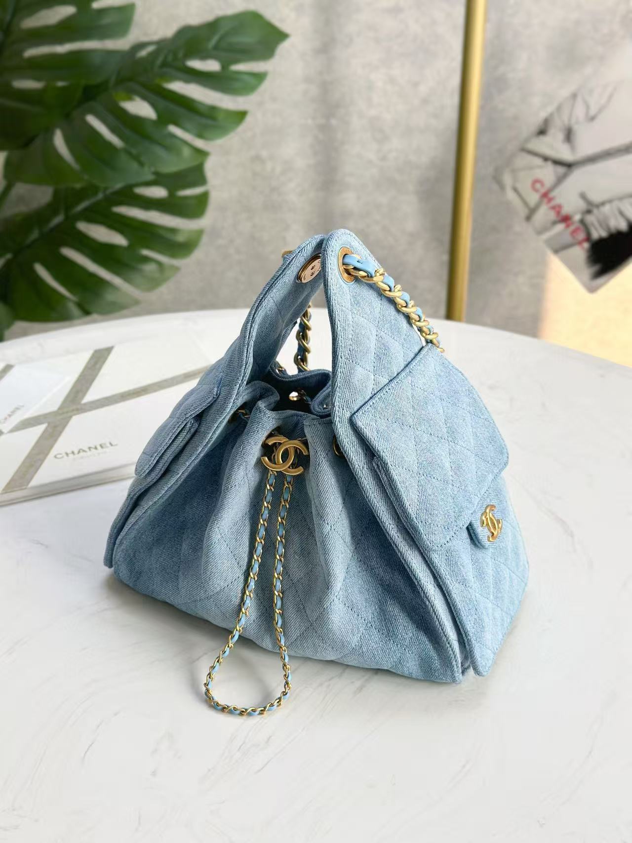 CC 25C Hobo Bag 30cm Light Blue Denim mysite