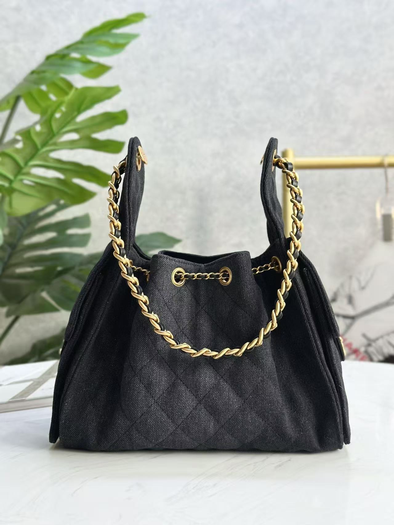 CC 25C Hobo Bag 30cm Black Denim mysite