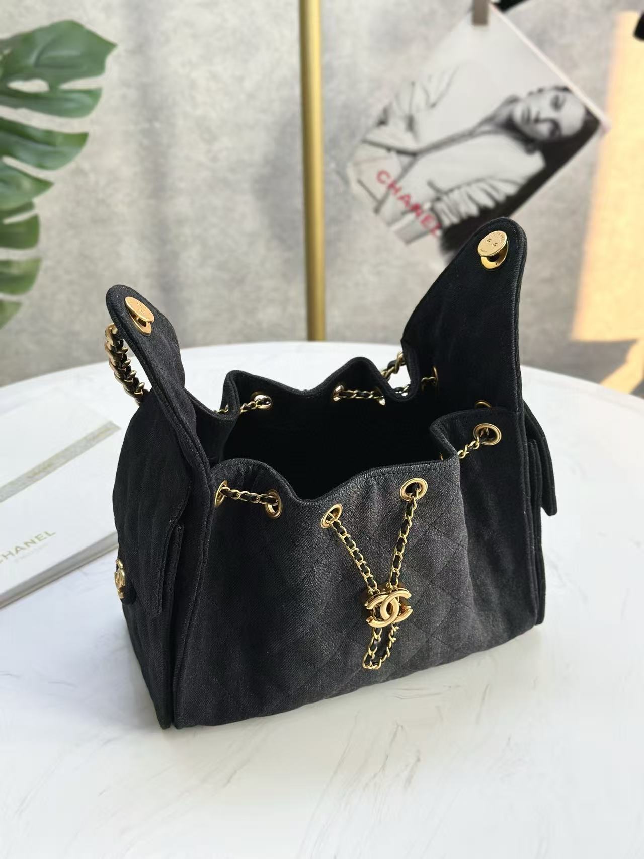 CC 25C Hobo Bag 30cm Black Denim mysite