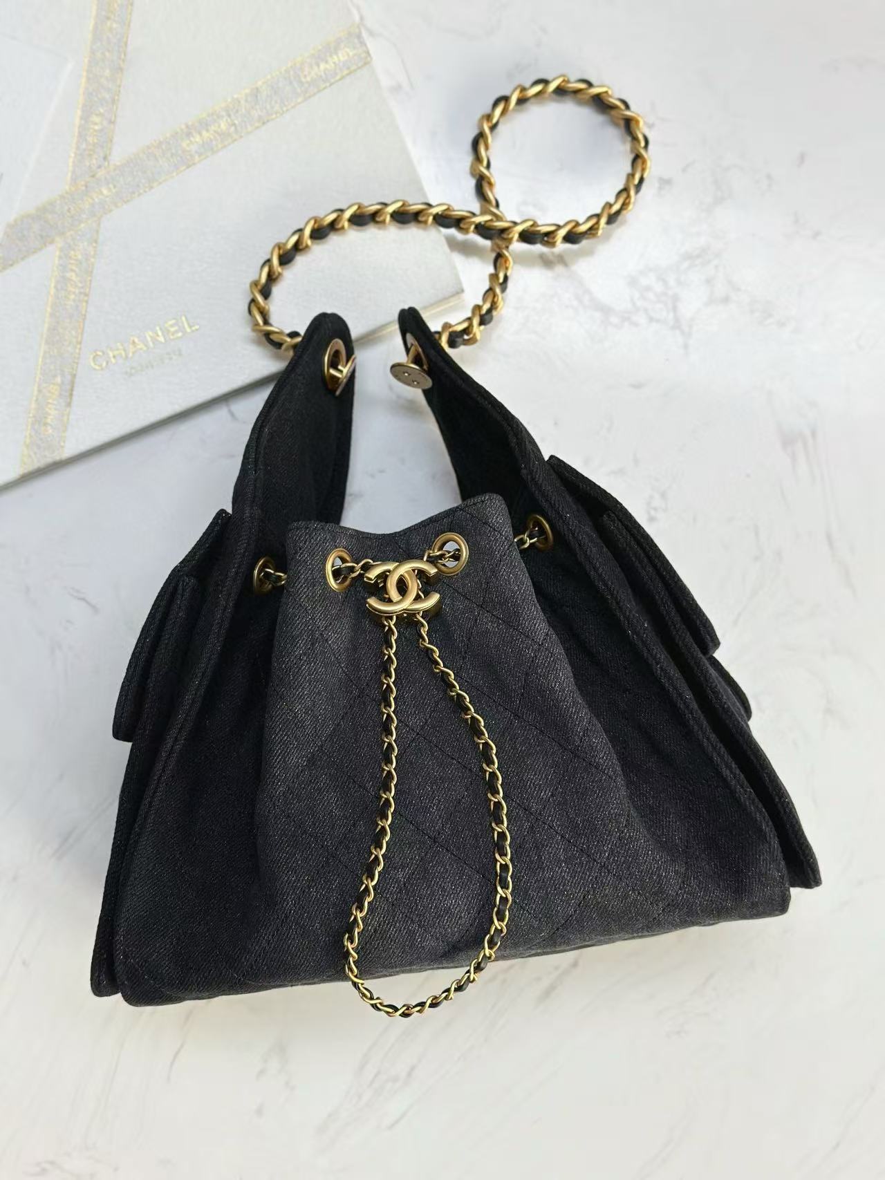 CC 25C Hobo Bag 30cm Black Denim mysite