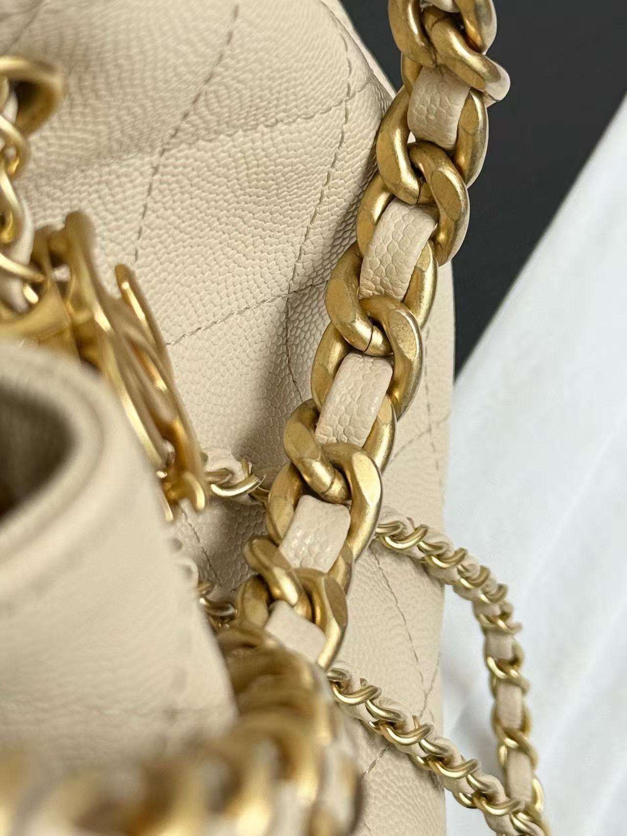 CC 25C Hobo Bag 30cm Beige Grained Calfskin mysite