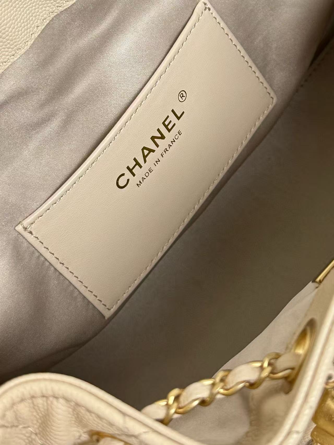 CC 25C Hobo Bag 30cm Beige Grained Calfskin mysite