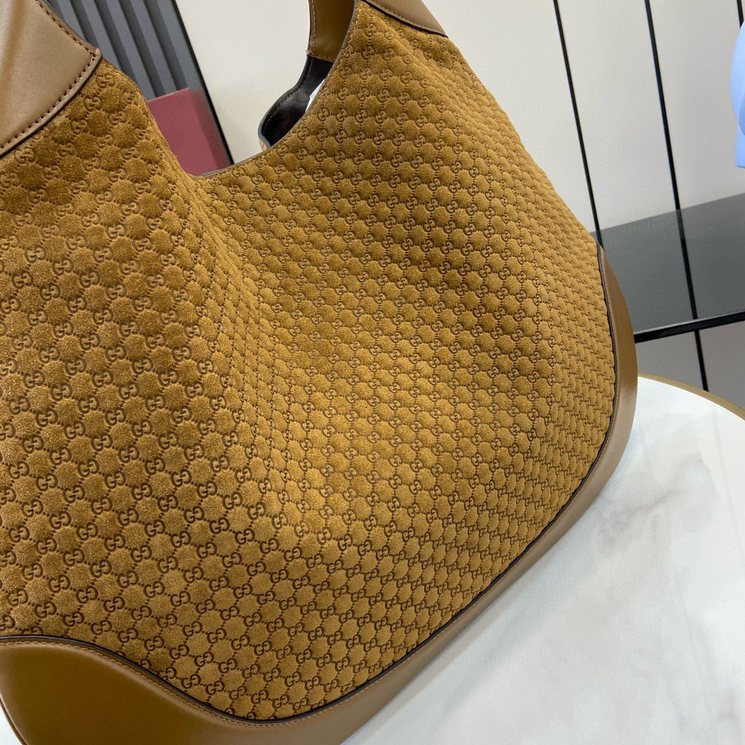 GG Tote Bag Brown Velvet Embossed and Leather mysite