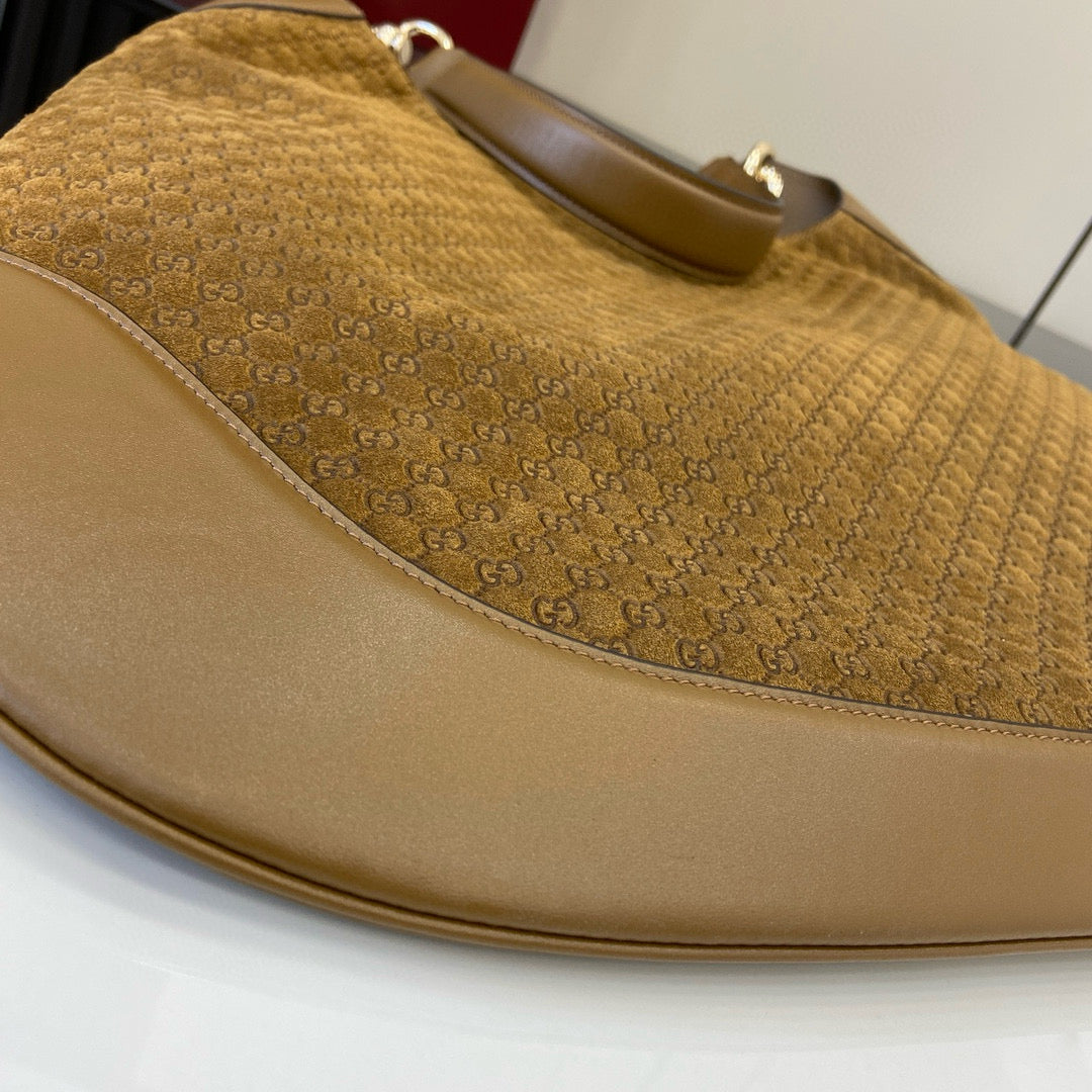 GG Tote Bag Brown Velvet Embossed and Leather mysite