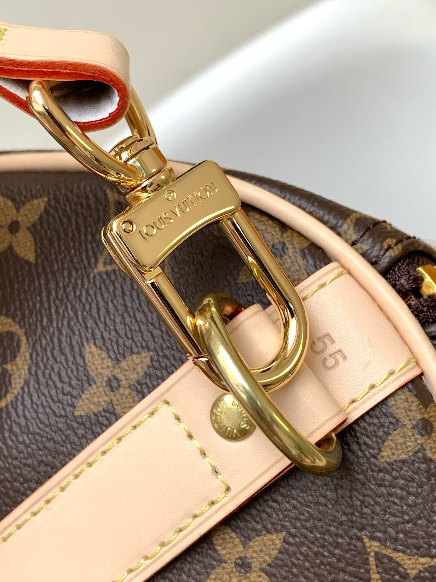 LV Keepall Bandouliere 55 Monogram Canvas Brown Gold Hardware mysite