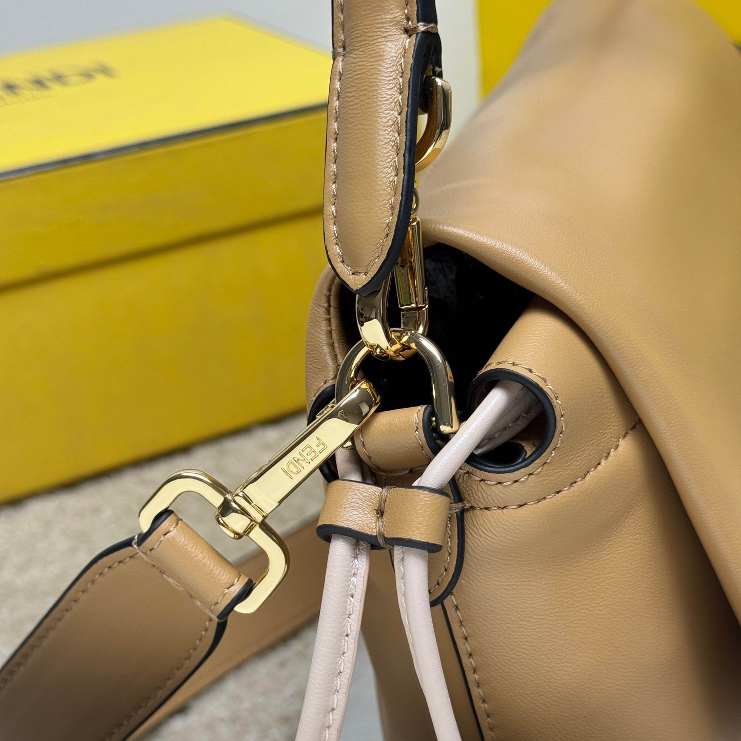 Mamma Baguette Medium Bag 26.5cm Light Brown Lambskin Gold Hardware mysite