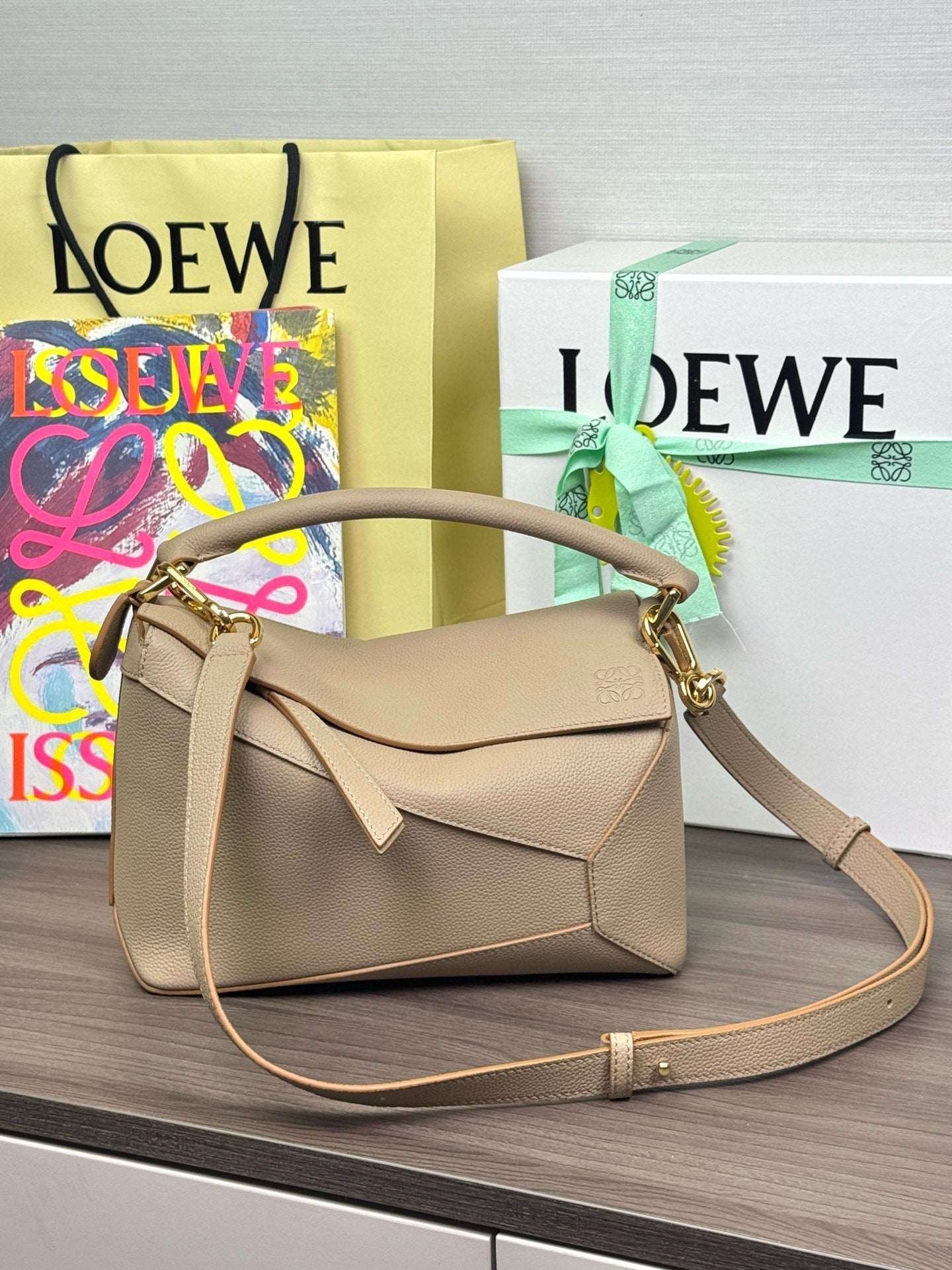 Loewe Small Puzzle Bag in Sand Soft Grained Calfskin mysite