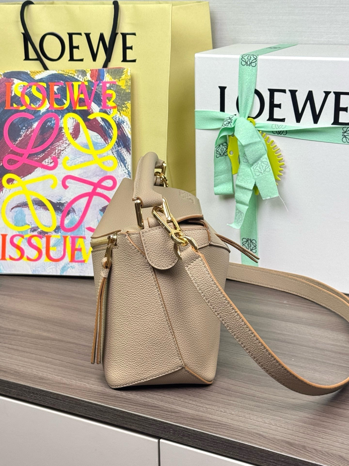 Loewe Small Puzzle Bag in Sand Soft Grained Calfskin mysite