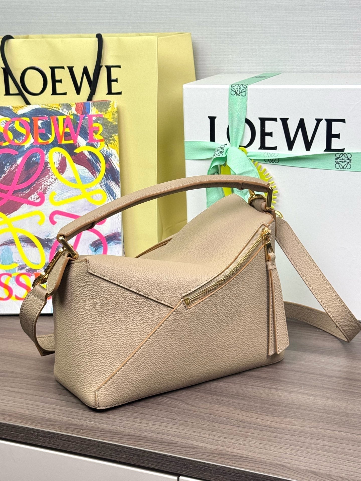 Loewe Small Puzzle Bag in Sand Soft Grained Calfskin mysite