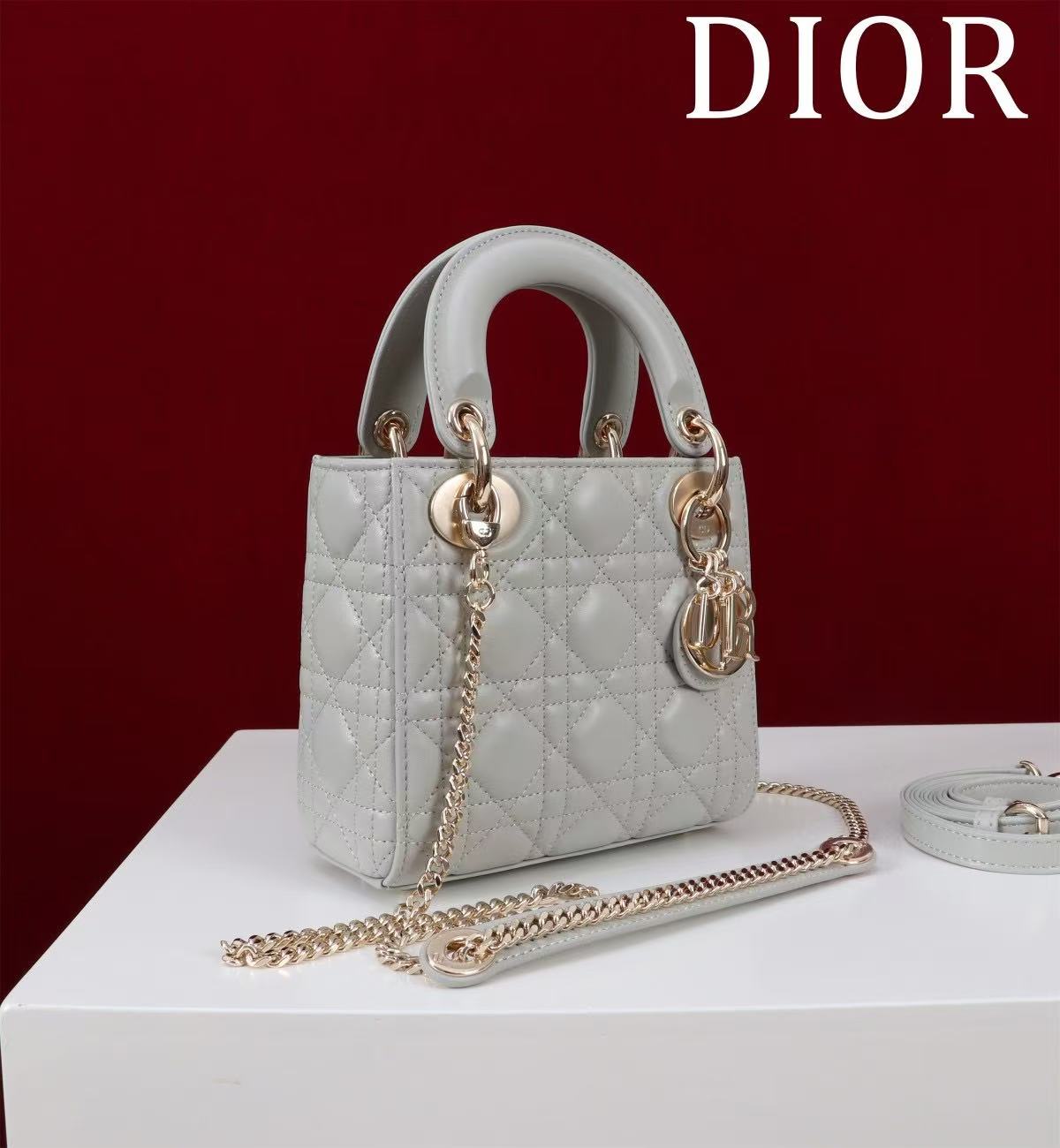 CD Mini Lady 17 Light Grey Lambskin mysite